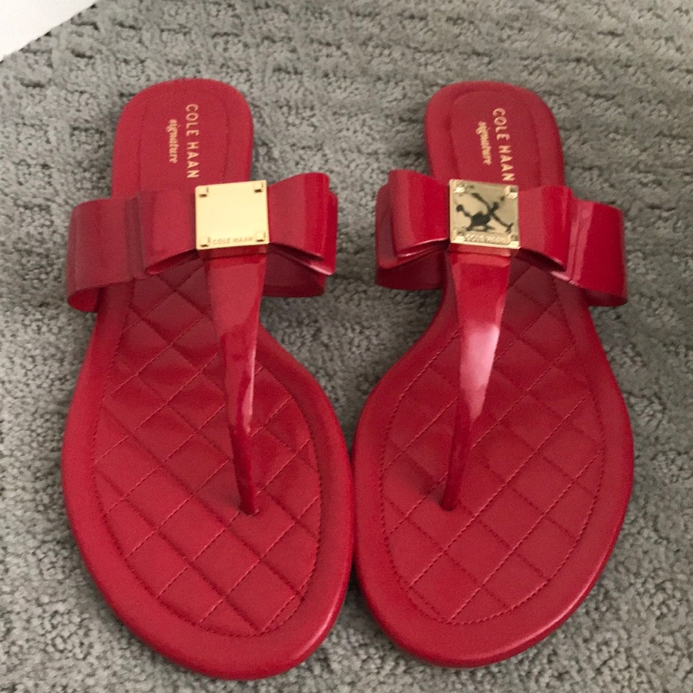 Cole haan red bow sandals